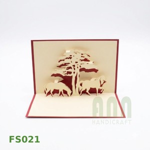 ANN HANDICRAFT FS021 Chevaux 3D faits main Pop-up Impression UV 4 couleurs Vernissage mat Découpe à l'emporte-pièce Impression offset Laser pour la rentrée scolaire - Product Image 1