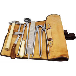 Professional 8 PCS Equine Horse Farrier <b>Tool</b> Kit Grooming Hoof Bot Shoe <b>Puller</b> Nipper Rasp Best Quality with Real Leather Case - Product Image 1