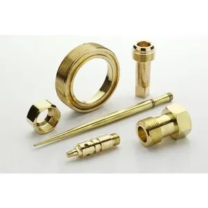 Piezas de latón y cobre mecanizadas en torno a medida, tornillos y tuercas macho y hembra, piezas de latón mecanizadas por CNC de proveedor indio - Product Image 2