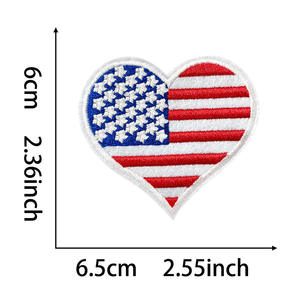 Patchs brodés thermocollants pour chapeaux, motif drapeau cœur patriotique, applique DIY - Product Image 3