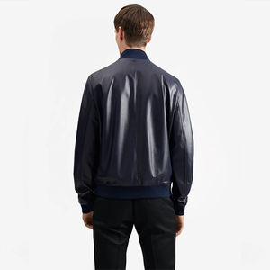 Chaqueta de Cuero Negra Original para Hombre, Venta Caliente OEM 2026, 100% Alta Calidad, MOQ Bajo, Precio Bajo, Moda de Invierno, Cuello Alto - Product Image 4