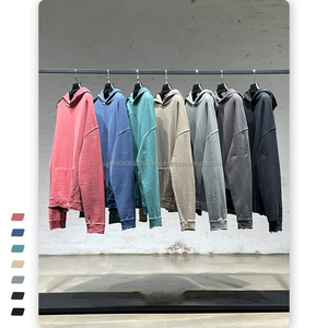 Sudadera con capucha de ácido Vintage de peso pesado para hombre, sudadera de invierno teñida lisa con logotipo personalizado en relieve, Jogger - Product Image 1