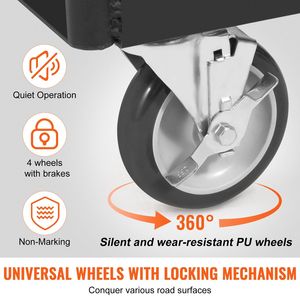 Carrello per Pannelli in Cartongesso Resistente, Capacità 1500 LBS, Piattaforma 91,5 cm x 61 cm con Ruote Girevoli da 5 Pollici - Product Image 4