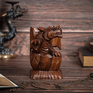 Sculpture de dragon en bois personnalisée, statue de dragon en bois Feng Shui de qualité supérieure, vente en gros d'art décoratif en bois de dragon - Product Image 1