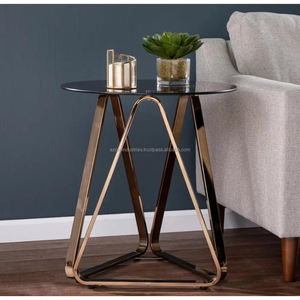 Azora Industries Table d'appoint moderne au design antique en métal et verre pour le salon Meilleure qualité Meubles de gros - Product Image 2