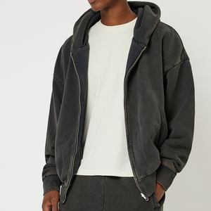 OEM Men's Heavyweight Acid Wash <b>Zip</b> Hoodie Soft Comfortable Street Fashion Tracksuit Bulk Production Premium Quality - Product Image 3