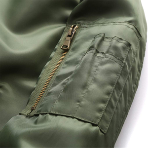 Chaqueta Bomber de Nailon Verde Oliva para Hombre, Diseño 2026, Cuello Alto, Cierre de Cremallera, Resistente al Viento, Estilo Casual - Product Image 4