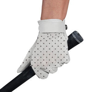 Gant de golf pour femme en cuir Cabretta, paume blanche à pois, dos en maille respirant, léger, extensible, adhérence douce, main gauche - Product Image 4