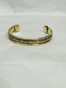 Premium Brass Ethnic <b>Bangles</b> <b>Bracelet</b> for Unisex Adjustable Handmade Open Cuff Quartz Fashion Jewelry Gift Collection - Product Image 1