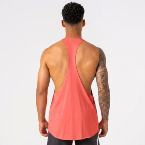 Nueva Llegada: Camiseta sin Mangas para Hombre, Color Coral Sólido, Cuello Redondo, Tejido Transpirable, Estilo Casual - Product Image 2