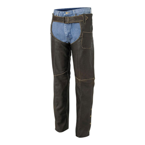 Men's Genuine Leather Breathable Western <b>Chaps</b> Mid Rise Regular Fit with Buckle Closure for <b>Riding</b> Training - Product Image 5