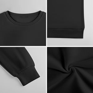 Long lasting sweatshirt fashion 100% Cotton Sweatshirt Anti-Wash Ribbed Collar Mock Neck 430gsm <b>Knitted</b> Fabric Printed <b>Pattern</b> - Product Image 3
