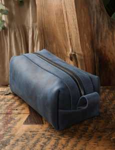 Mens Genuine Leather Toiletry Bag Vintage Dopp <b>Kit</b> Travel Wash Bag Large <b>Shaving</b> <b>Kit</b> Organizer Custom Factory TYG-0252 - Product Image 3