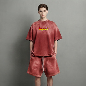 Offre Spéciale – Survêtements Homme Décontractés Simples et Personnalisés, Coupe Droite, Col Rond, Couleur Unie, Écologiques, Respirants, Style Streetwear, Confortables pour l'Été - Product Image 4