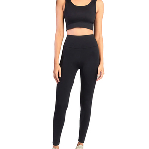 High Waisted Seamless Yoga <b>Leggings</b> Women Full Length Solid Black Stretch Pant Elastic Waist Workout Fitness Pants <b>tummy</b> <b>control</b> - Product Image 1