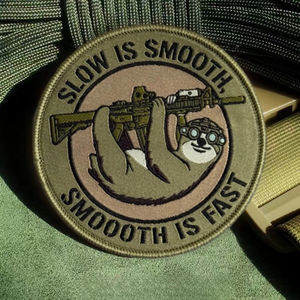 Smooth Is Fast Morale Tactical 3D Glitter Heart Embroidered Hook Loop <b>Patches</b> for <b>Backpacks</b> and Hats - Product Image 2