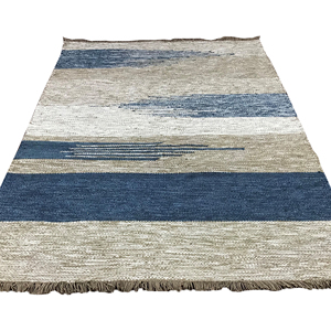 Tapis d'intérieur/extérieur moderne abstrait, tissé à la main, réversible, résistant aux taches, en PET recyclé, tissage plat, écologique - Product Image 1