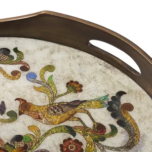 Premium Handmade Bread <b>Basket</b> <b>Tray</b> for Luxury Restaurant Dining Experience Elegant Decorative <b>Tray</b> with Antique Gold Hammered - Product Image 2
