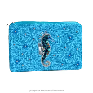 กระเป๋าคลัทช์ปักเลื่อมงานฝีมือลายนางเงือกสีเขียวชายหาดแฟนตาซีมีซิปนุ่มเป็นมิตรกับสิ่งแวดล้อม - Product Image 4