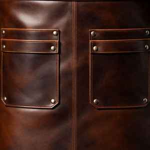 Delantal de Barbero Profesional de Cuero con Bolsillos para Tijeras, Uniforme de Estilista, Equipo de Salón de Cuero Genuino LPN-0271 - Product Image 6