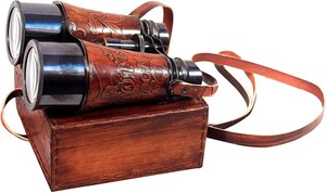 Victorian Brass Marine Binoculars with Leather Case Antique Nautical Telescope Vintage Maritime <b>Optical</b> <b>Instrument</b> Wholesale - Product Image 4