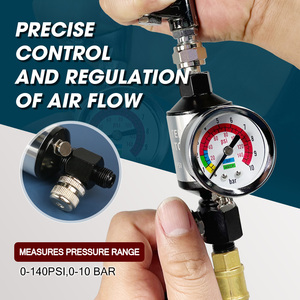 Regulador de Filtro de Aire Profesional para Aleación de Aluminio, Combo de Compresor de Aire de 1/4'', Rango de Presión de 0~160 PSI, Uso con Pistola de Pintura en Aerosol - Product Image 3