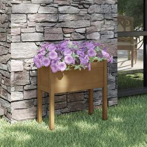 Jardinière en pin massif de moyenne durabilité, couleur brun miel, pots et jardinières pour fleurs - Product Image 1