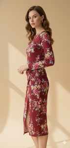 เดรสสายเดี่ยวทรงเอไลน์พิมพ์ลายอิกกัตสำหรับผู้หญิง ความยาวระดับข้อเท้า เอวธรรมชาติ สีน้ำเงิน สไตล์ลำลอง ติดกระดุม ผ้าฝ้าย 100% - Product Image 2