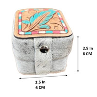 Vente de boîtes à bijoux pour femmes et filles organisateur de bijoux en cuir de vachette outillé à la main et mallette de rangement portable pour bagues.