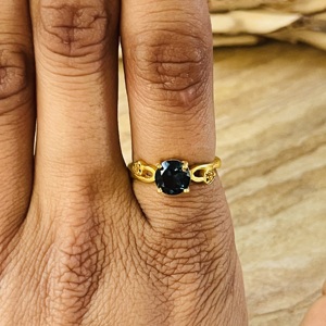 Trendy Design Smoky <b>Quartz</b> <b>Ring</b> Boho Brass Jewelry For Women 18k Gold Plated Dainty Heart Floral <b>Ring</b> For Wholesale/OEM/ODM - Product Image 4