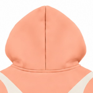 Sudadera con capucha unisex de forro polar con cremallera completa, paneles en contraste color melocotón, estilo urbano, manga larga, informal, con bolsillos laterales - Product Image 4