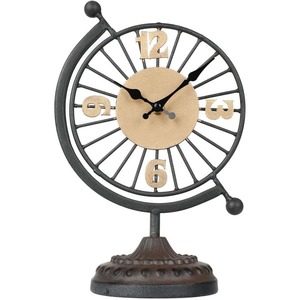 Globe Shape Style Metal <b>Table</b> <b>Clock</b> Unique Artistic Desk <b>Clock</b> For Modern Home Office Study Room And Decorative Timepiece Accent - Product Image 1