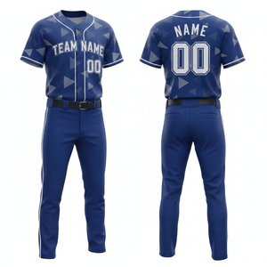 Conjunto de Uniforme de Béisbol de Diseño Personalizado con Pantalones de Jersey con Botones, 100% Poliéster, Secado Rápido y Transpirable, para Todas las Temporadas, para Deportes de Equipo - Product Image 6