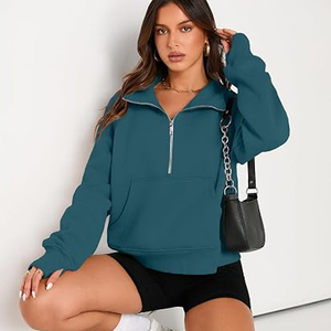 Sudadera Personalizada con Bordado de Hermandad Griega, Sudadera de Forro Polar con Media Cremallera para Gimnasio, Club Deportivo, Escuela, Universidad, Proveedor de Ropa - Product Image 1