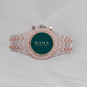 Montre mécanique automatique en acier inoxydable avec diamants Moissanite VVS personnalisés, résistante à l'eau 3 ATM, verre 41 mm, entièrement sertie de pierres, luxe unisexe - Product Image 4