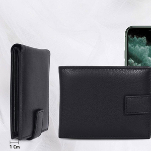 Higly Customisable Men's Genuine Leather Royal Blue <b>Wallet</b> Fold Closure RFID Blocking Minimalist Design Short Daily Use <b>Wallets</b> - Product Image 3