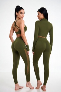 HIGH QUALITY Fitness Blank Ladies Sport Custom Yga Set <b>Crop</b> Top Yoga Wear <b>Legging</b> Women 3 Piece Yoga Sets Set Women2026 - Product Image 5