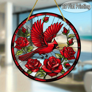 CIFbuy Atrapasueños Romántico con Diseño de Pájaro Rojo, Decoración Festiva Retro, Colgante de Cristal Colorido, Regalo - Product Image 1