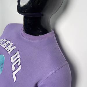 <b>Men's</b> <b>Purple</b> Crew Neck <b>Sweatshirt</b> Long Sleeve Pullover Custom Logo Printed Fleece Knitted Winter Streetwear - Product Image 2