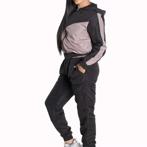 Ensemble survêtement coupe-vent court pour femme, vente chaude, sur mesure, prix de gros, en nylon respirant - Product Image 3