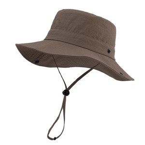 Sombrero de sol con logotipo personalizado al por mayor, sombrero de ala ancha de nailon de secado rápido, sombrero tipo pescador para actividades al aire libre, pesca, senderismo, safari, para hombres y mujeres - Product Image 1