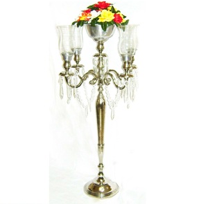 Vente en gros d'articles pour la maison religion personnalisée pièce maîtresse de fête de mariage classique élégant fait à la main designer couleur argent bougeoir - Product Image 5