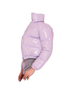 Chaqueta Corta Acolchada Personalizada de la Mejor Calidad, Abrigo Brillante de Invierno para Mujer, Chaqueta Corta Acolchada Informal de Moda Urbana al por Mayor - Product Image 4