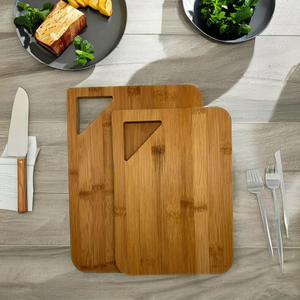 ชุดเขียงไม้ทนทาน2ชิ้นสำหรับใช้ในครัวสำหรับหั่นผักและแผ่นชีส - Product Image 6