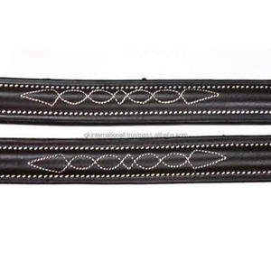 Correa de cuero para cejas de caballo, banda de cuero prémium con relleno suave y costuras de bordes, todas las formas, elegante, cosido, negro, marrón o bronceado - Product Image 4