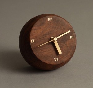 Round Wooden <b>Wall</b> <b>Clock</b> Quartz Analog Minimalist Design <b>Silent</b> for Living Room - Product Image 2