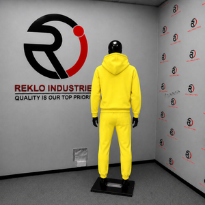 Custom Yellow Tracksuit Men <b>Full</b> <b>Zip</b> <b>Hoodie</b> Jogger Pants Set Plain Casual Sportswear Gym Training Streetwear Wholesale Athletic - Product Image 4