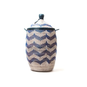 Cesta decorativa de algas marinas azules de invierno, cesta de almacenamiento hecha a mano, venta al por mayor, ecológica, hecha en Vietnam - Product Image 1