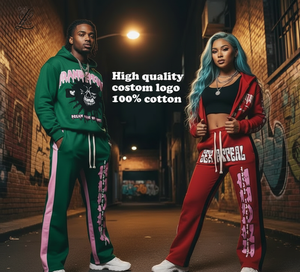 Conjuntos Deportivos Personalizados con Cierre para Hombre, Conjuntos Deportivos de Felpa Técnica de Algodón Liso, Sudaderas con Capucha - Product Image 4