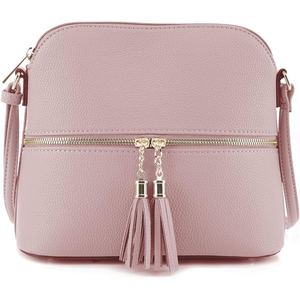 <b>Pebbled</b> PU Leather Crossbody Bag Tassel Zipper Shoulder Purse Adjustable Strap for Daily Travel - Product Image 3